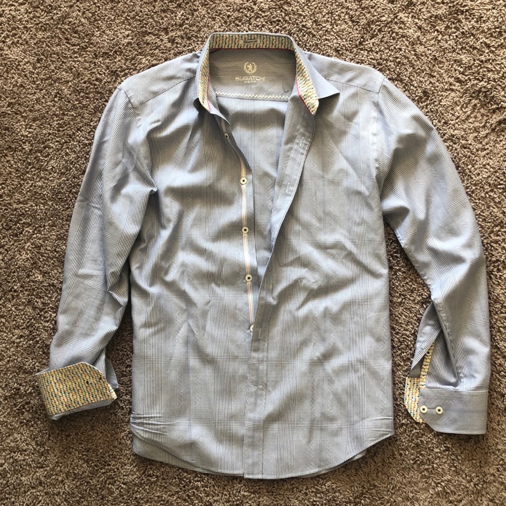 Bugatchi Mens Button Down Dress Shirt